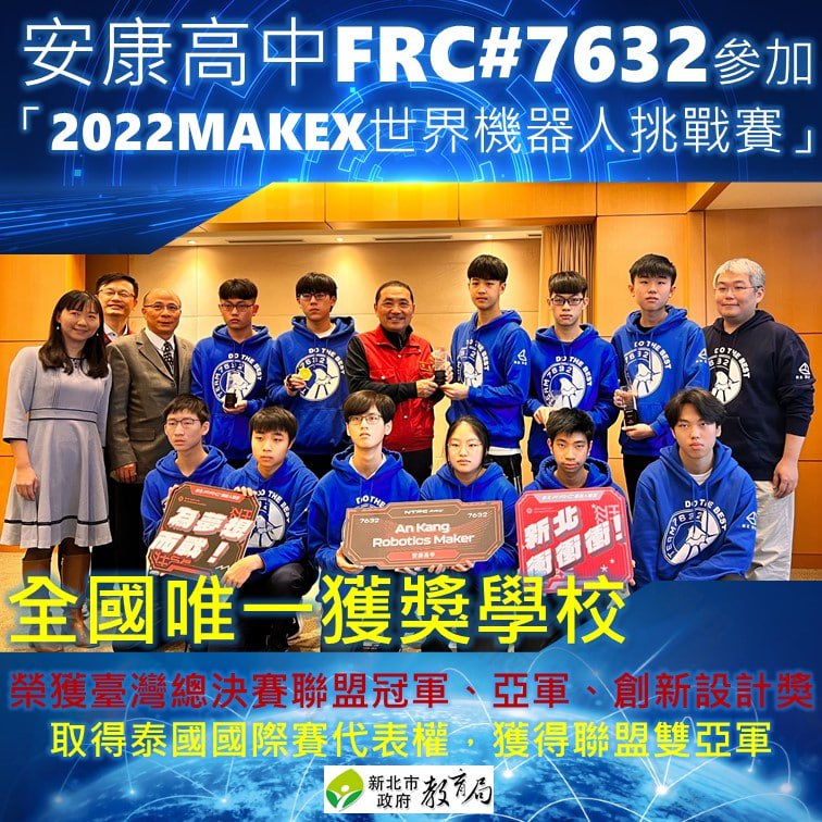 2022 MAKER世界機器人挑戰賽安康高中全國唯一獲獎學校