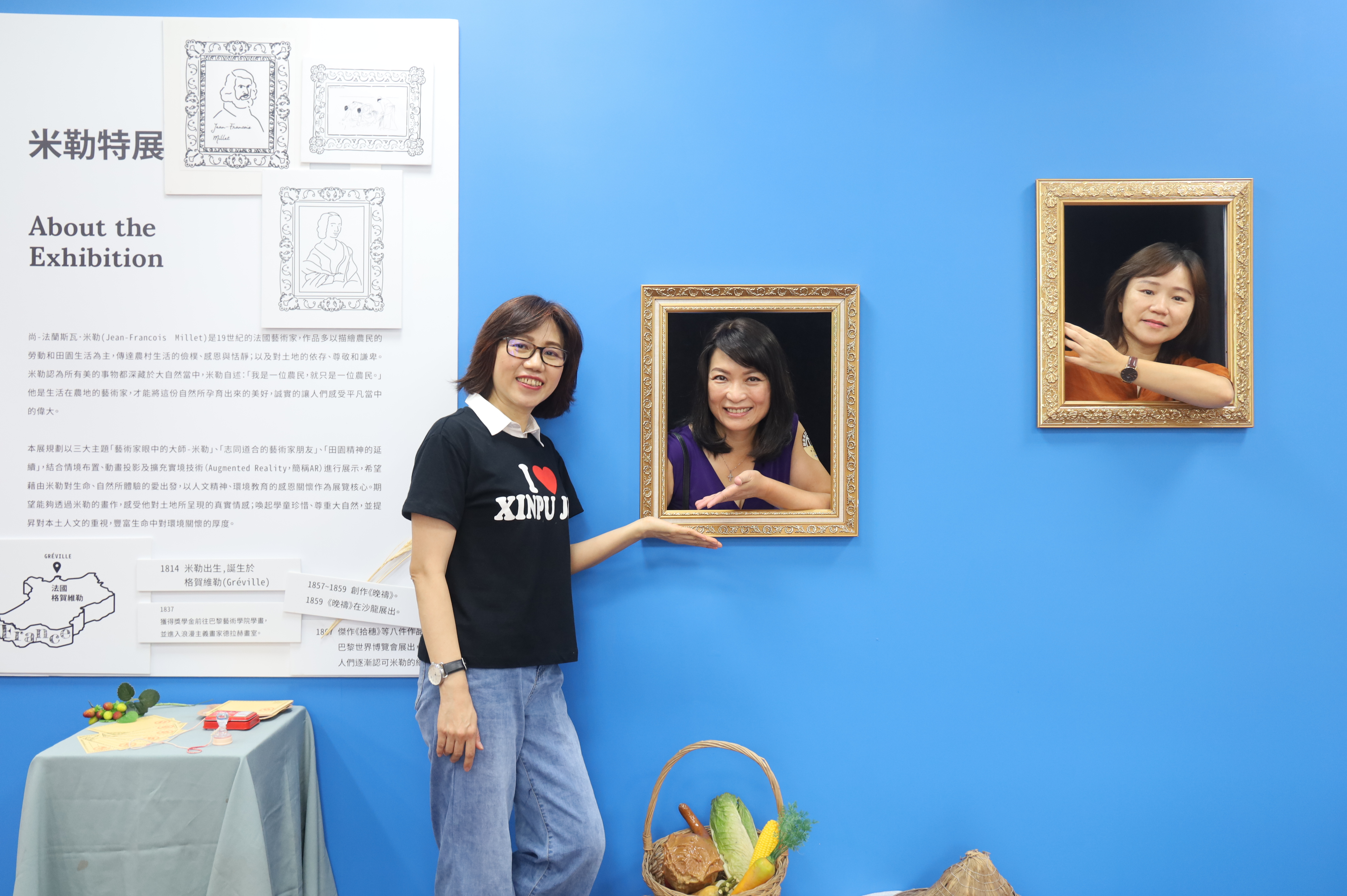 3.互動式展場規劃，讓藝術更添生活趣味（左新埔國中校長郭月秀，中廣達執行長徐繪珈，右社教科長黃麗鈴）