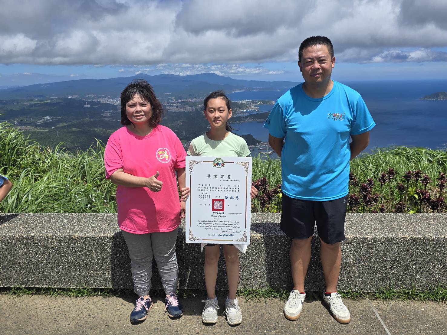 畢業生在基隆山登頂領畢業證書.jpg