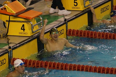 永平高中蔡逸杰選手獲得高男200公尺蛙式金牌.
